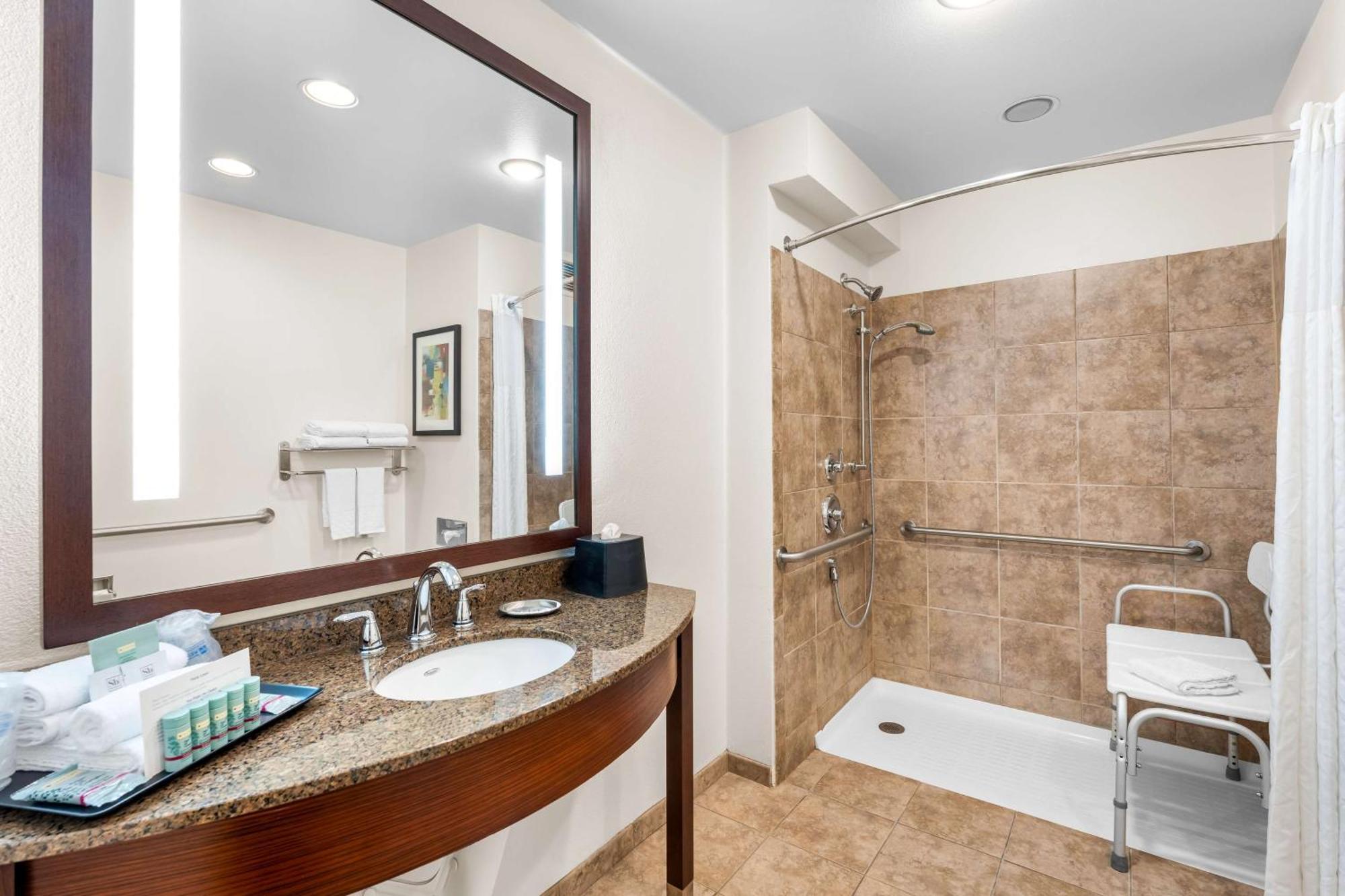 King Suite with Roll-In Shower, Fireplace and Balcony - Disability/Non-Smoking